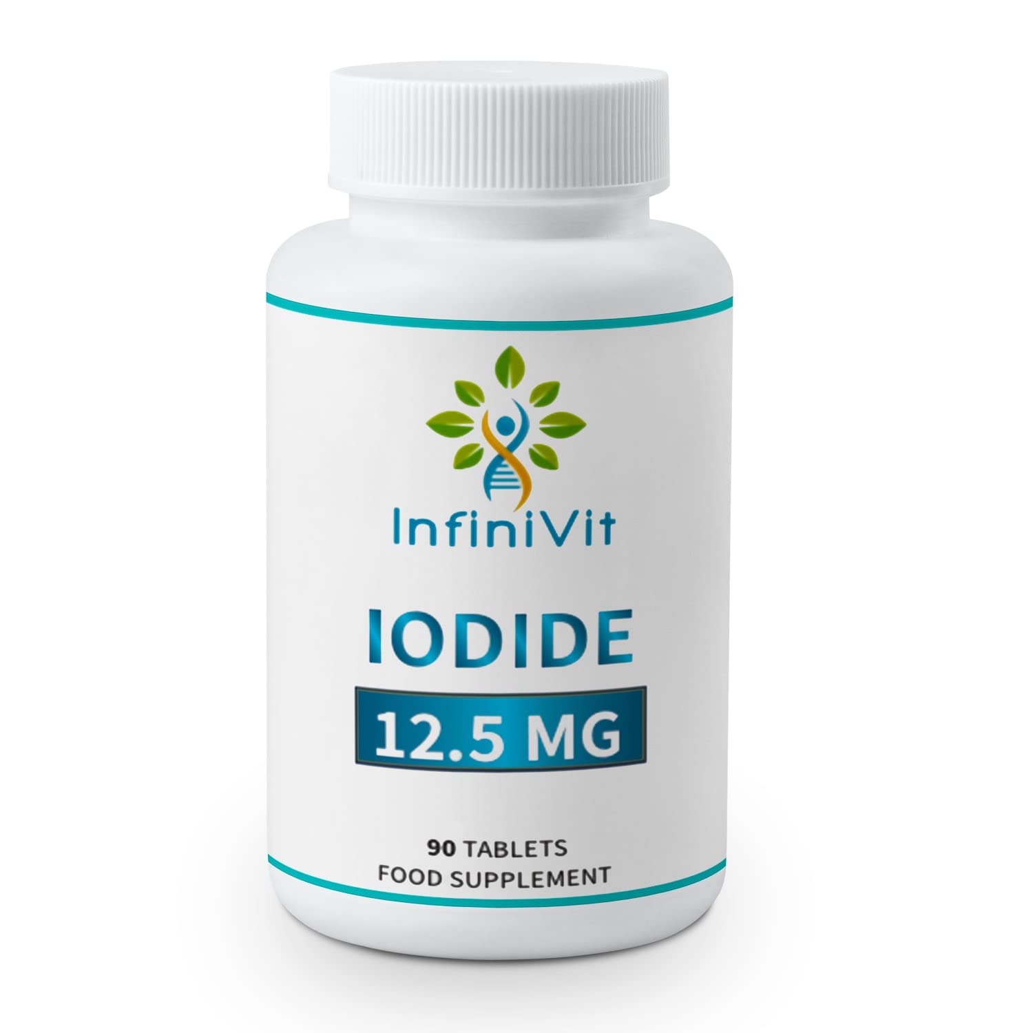 InfiniVit Iodide 12.5mg – High Strength Iodine & Potassium Iodide Tablets | Lugol’s Formula | 90 Vegan Tablets | Non-GMO Iodine Supplement | Trace Mineral