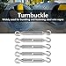 Baxnore 5 PCS Double Hooks Turnbuckle, 304 Stainless Steel Turnbuckle Hook, Heavy Duty Wire Rope Tension Turnbuckle, Shade Sail Hardware for Industrial (M6)