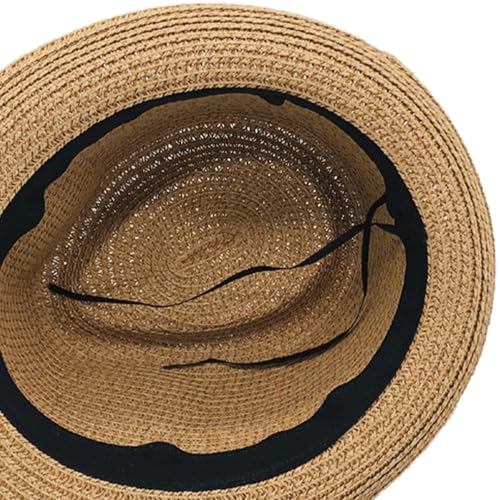 Boys Girls Western Cowboy Hat Kids Summer Sun Straw Fedora Hat Mexican Cowgirl Newsboy Sunblock Wide Brim Top Cap4