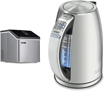 Luma Comfort Clear Ice Cube Maker Machine | المكعبات الأولى في 15 دقيقة ، 28 رطلاً. من الجليد في 24 ساعة و Cuisinart 1.7 لتر من الفولاذ المقاوم للصدأ غلاية كهربائية لاسلكية مع 6 درجات حرارة مسبقة