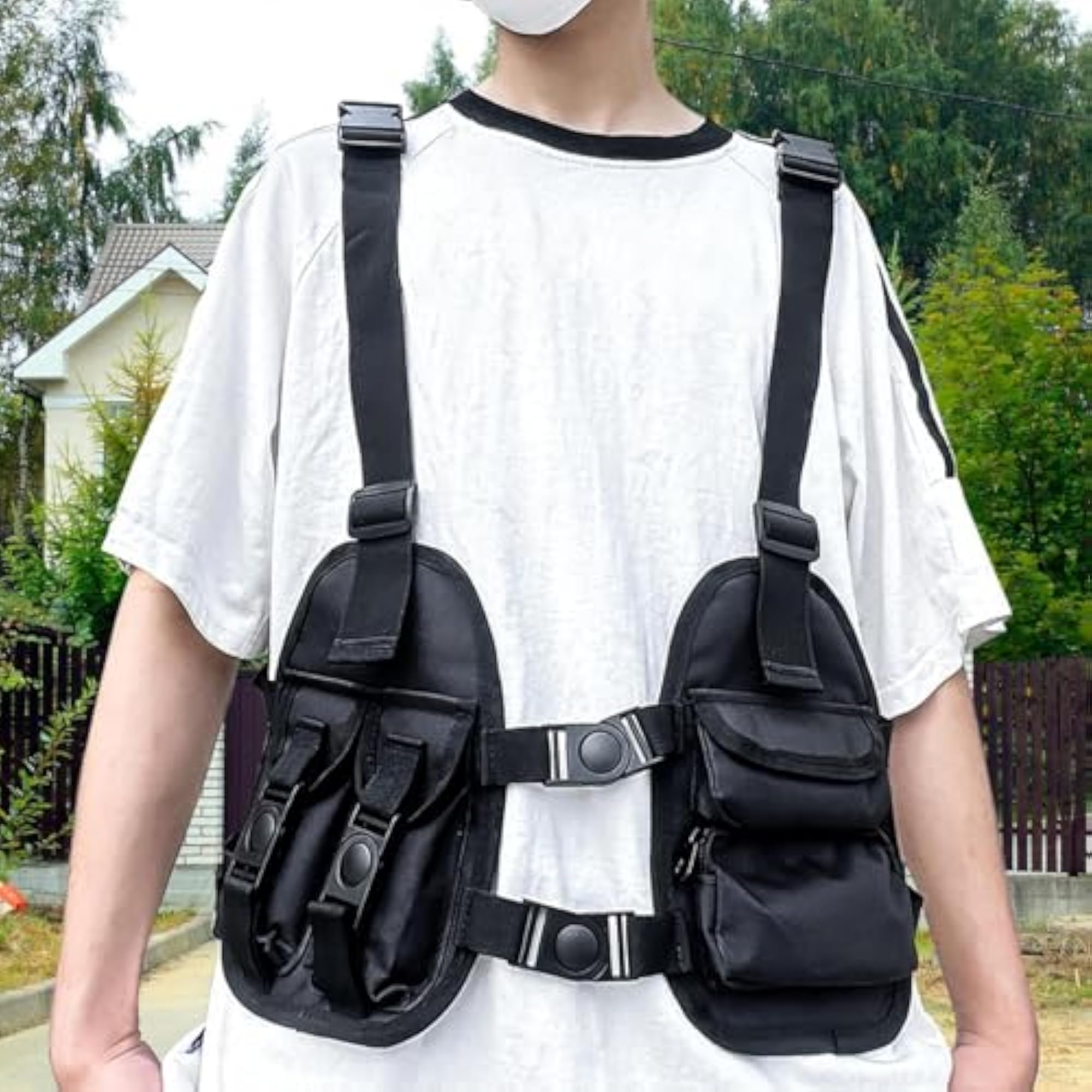 Men's Chest Rig Bag for Hiking, Hip Hop Style