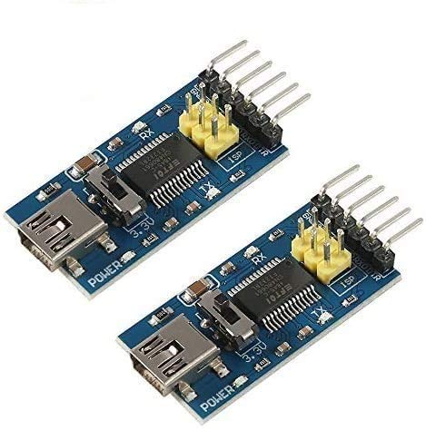 FT232RL FTDI - Adaptador de mini USB a TTL (2 unidades, 3,3 V, 5,5 V, FT232R Breakout FT232RL, USB a Seriell Mini USB a TTL, adaptador para Arduino)