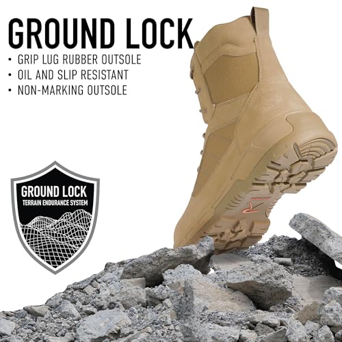 Rothco Guardian AR 670-1 Coyote Brown Composite Toe Tactical Boots – 8 Inch – Waterproof Duty Footwear3