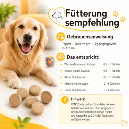 VMP Tabletten | Für Hunde und Katzen | 2 x 50 Stück | Mit Vitaminen