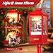 Toolsempire 5.1 ft Christmas Streetlamp, Sound-Activated Spinning Streetlight Decoration with Warm White LED Lights, Music, Snowy Effects & Santa Scene, Musical Christmas Lamp Post for Porch, Indoors