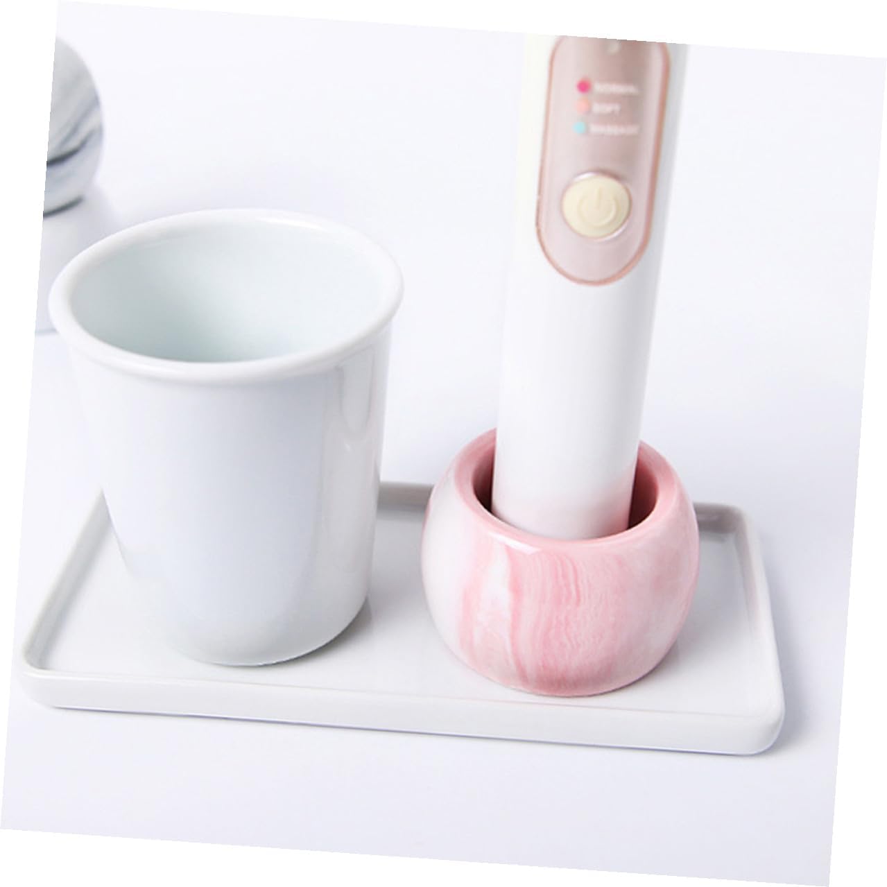 Hemobllo 3pcs Marble Electric Toothbrush Rack Compact Holder Contamination Toothbrush Base with Random Color Random Color