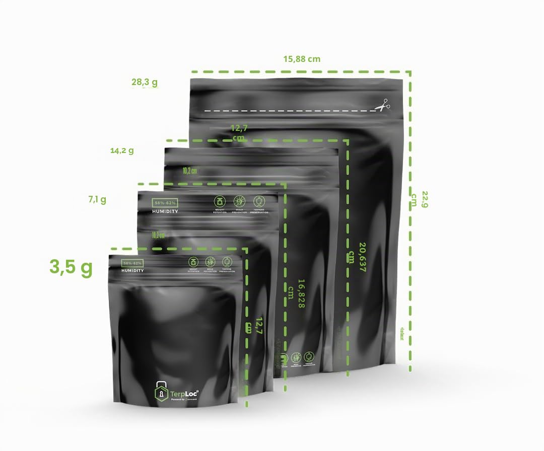 Grove Bags Lot de 10 sacs de rangement réutilisables de 30 g, régulant l'oxygène et l'humidité, sans odeur, antistatique, résistant aux UV