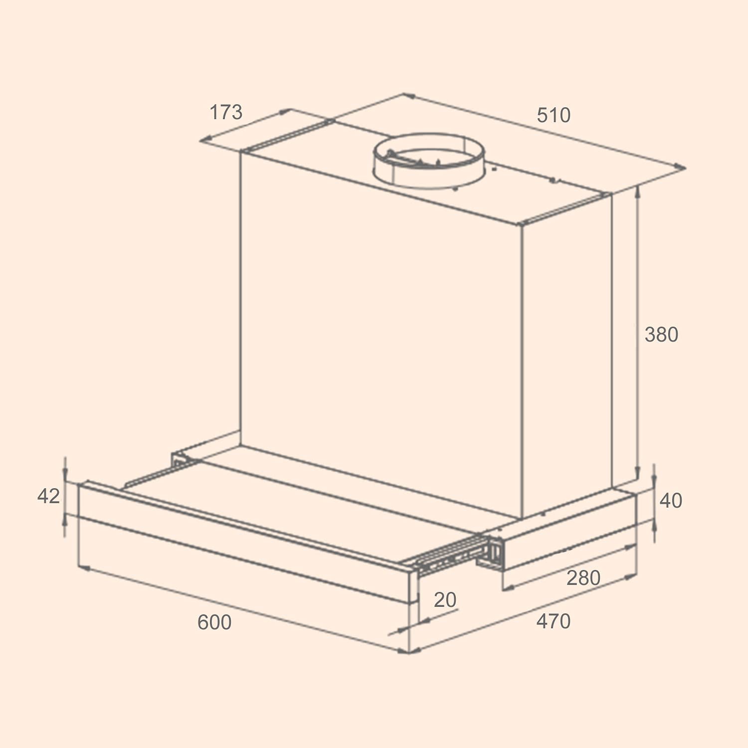 Klarstein Mariana Neo - Campana extractora encastrable, Extraíble, Caudal aire 640 m³/h, Potencia 150 W, 3 potencias, Temporizador, 2 filtros grasa, Panel táctil, Pantalla LCD, EEC A, 60 cm, Negro