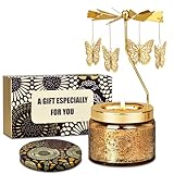 Nialnant Butterfly Candle Gifts for Women,Birthday Gifts for Mom Wife Sister Daughter Girlfriend Colleagues Friends, Rotatable Scented Candles Gift for Anniversary Mothers Day