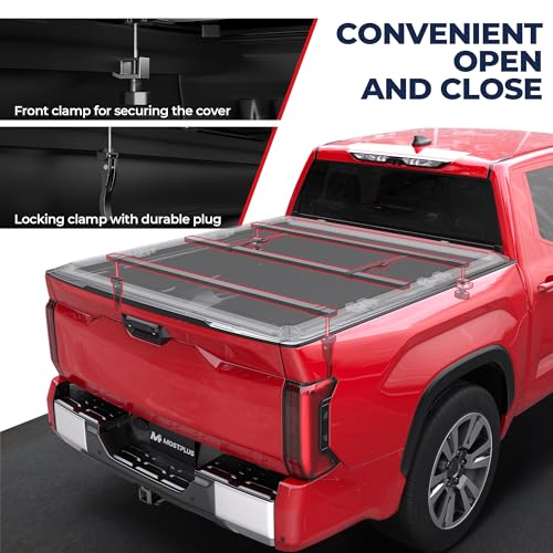 Image of MOSTPLUS 5FT Tri Fold Soft Tonneau Cover Truck Bed Compatible for 2024 2025 2026 Toyota Tacoma (Not for Trail Edition) On Top 60Inch