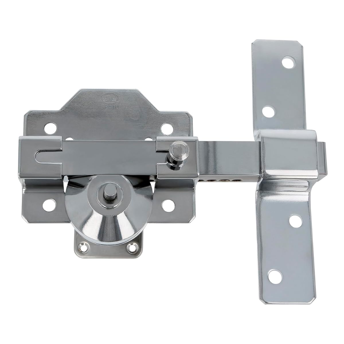 Amig - Cerrojo de Seguridad con Cilindro Redondo – Alta Resistencia a Extracción – Incluye 5 Llaves – 153 x 88 mm - Cerradura de Sobreponer - Acero - Cilindro 50 mm - Plateado