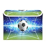 Quteprint Contenedores de almacenamiento con tapa, caja de almacenamiento para balón de fútbol, pelota de fútbol, juguetes, dormitorio, guardería, 16.5 x 12.6 x 11.8 pulgadas, cubo de almacenamiento