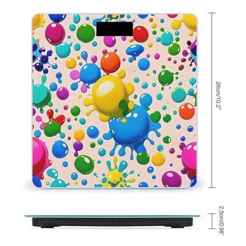 Báscula de baño digital con patrón de salpicaduras y pantalla LCD miniatura 2
