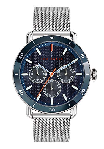 Ted Baker Watches Men's MAGARIT Quartz Watch with Stainless Steel Strap, Silver, 22 (Model: BKPMGS007)