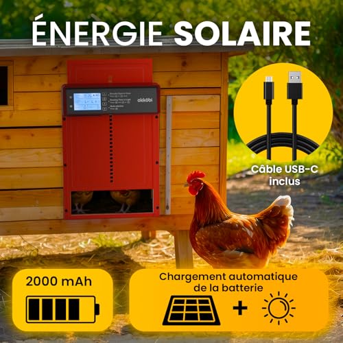Porte Automatique de Poulailler Solaire - Écran LCD – vue 2