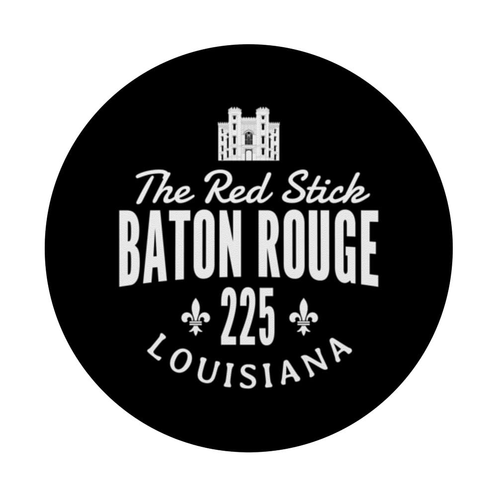 Baton Rouge Louisiana The Red Stick 225 Souvenir PopSockets Swappable PopGrip, Black - Image 3