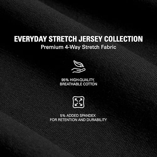 STRONGSIZE Men's Big & Tall Henley T-Shirt – Premium Stretch Cotton Shirt with Metal Snap Buttons3