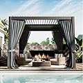 TIMWNER 10'x10' Metal Pergola, Outdoor Patio Pergola with Hardtop Roof,Aluminum Pergolas with Curtains,Waterproof Gazebo for Garden,Patio,Gray
