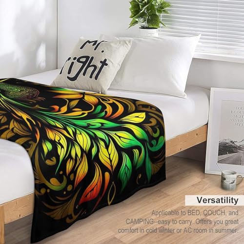 Jeté de canapé oiseau en polyester flanelle couverture 150×200cm