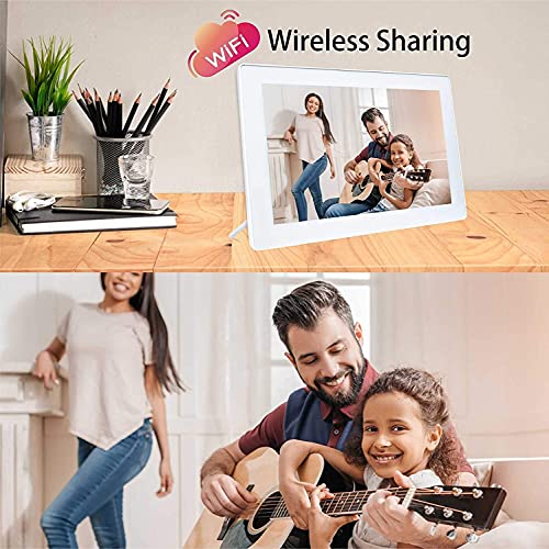 10,1-Calowa Cyfrowa Ramka Na Zdjęcia Z Wi-Fi, Ekran Dotykowy Ips 1280X800, Pamięć Masowa 16 Gb, Automatyczne Obracanie, Czujnik Ruchu, Łatwe Udostępnianie Zdjęć/Film