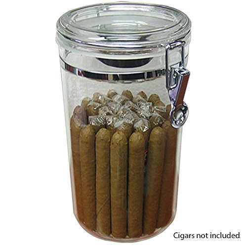 Prestige Import Group Aj25 25 Count Acrylic Humidor Jar With Humidifier And Spanish Cedar Interior Lining On Bottom #TOP2