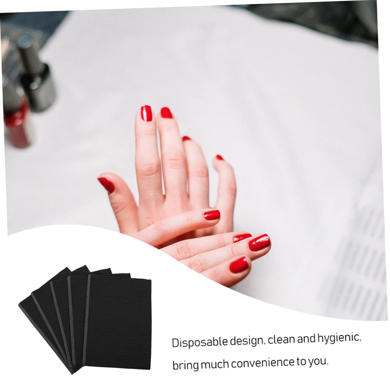 Homoyoyo 125 Pezzi Tovaglietta Monouso per Manicure, Carta Nera, Morbida e Inodore, per Studio Estetico e Ufficio
