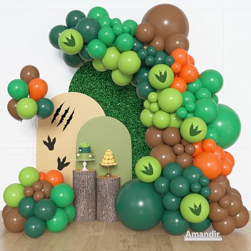 Image of Amandir 153pcs Dinosaur Balloons Arch Garland Kit Different Sizes