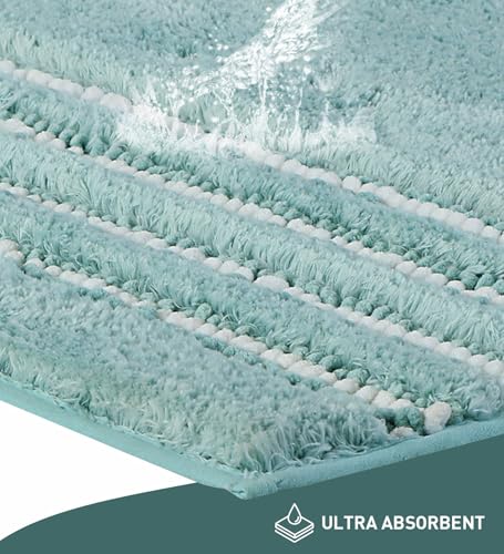 Image of Obsessions Ultra Soft Solid Bath Mat - Premium 1950 GSM Density, Anti-Skid Safety Backing & Superior Absorbency for Quick-Dry Comfort (50x80 cm, Aqua)