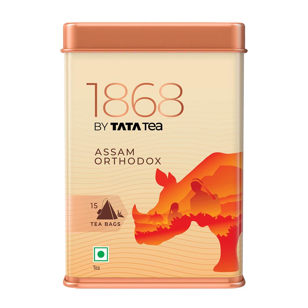 1868 by Tata Tea Assam Orthodox Tea Bags, Premium Black Tea with Malty Taste and Flavour, 15 Tea Bags (B0CSZ4LB7H) Amazon Price History, Amazon Price Tracker