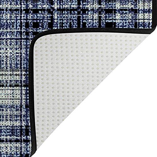 Grand tapis de sol antidérapant motifs géométriques gris lavable
