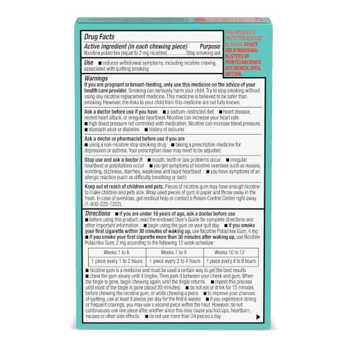 Amazon Basics Coated Nicotine Gum, 2 mg, Ice Mint Flavor, Stop Smoking Aid, 20 Count (Previously Amazon Basic Care) - image 8