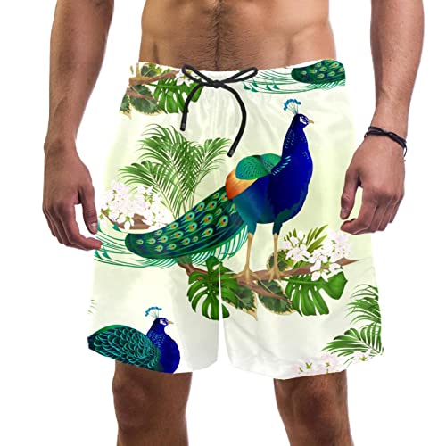 Short de plage Oiseau Paon pour vos après-midis farniente et natation