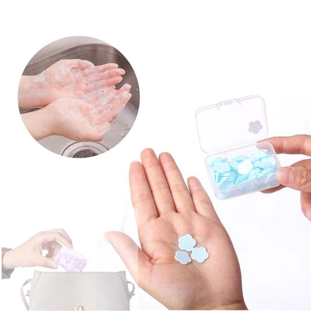 20 Unids/caja De Papel De Jabón Desechable, Rebanada Perfumada Para Lavado De Manos Portátil De