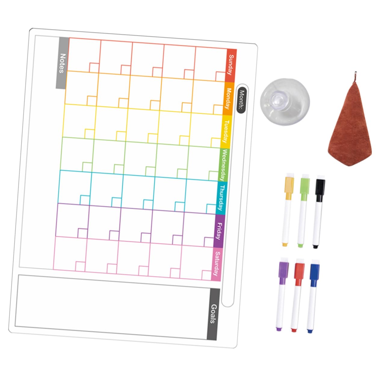 3 Set planner settimanale planning settimanale Piano settimanale cucina lavagna cancellabile a secco settimanale lavagna di pianificazione del programma calendario magnetico cotone