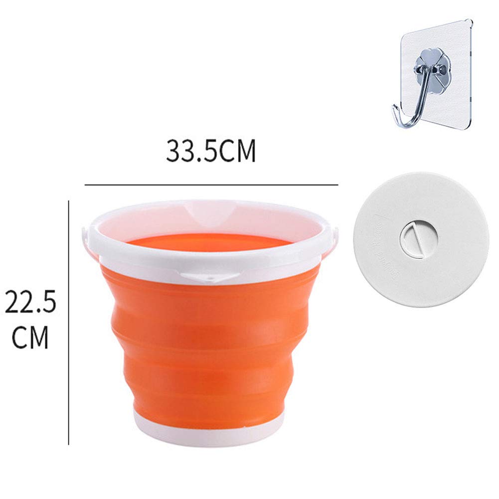 Portatile Secchio Pieghevole in Silicone, Pratico Secchio Pieghevole per Campeggio, Come Secchio Pulizia o Secchio per la Pesca, Facile da Riporre Multifunzione, Small