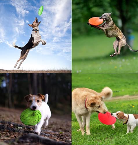 JINYUNMIN 3 Stück Hund Frisbees, Haustier fliegenden Untertasse, Gummi Fliegende Scheibe, interaktive Outdoor-Spielzeug, 7 Zoll / 18 cm, perfekt für Hund werfen, Training, Spielen und fangen