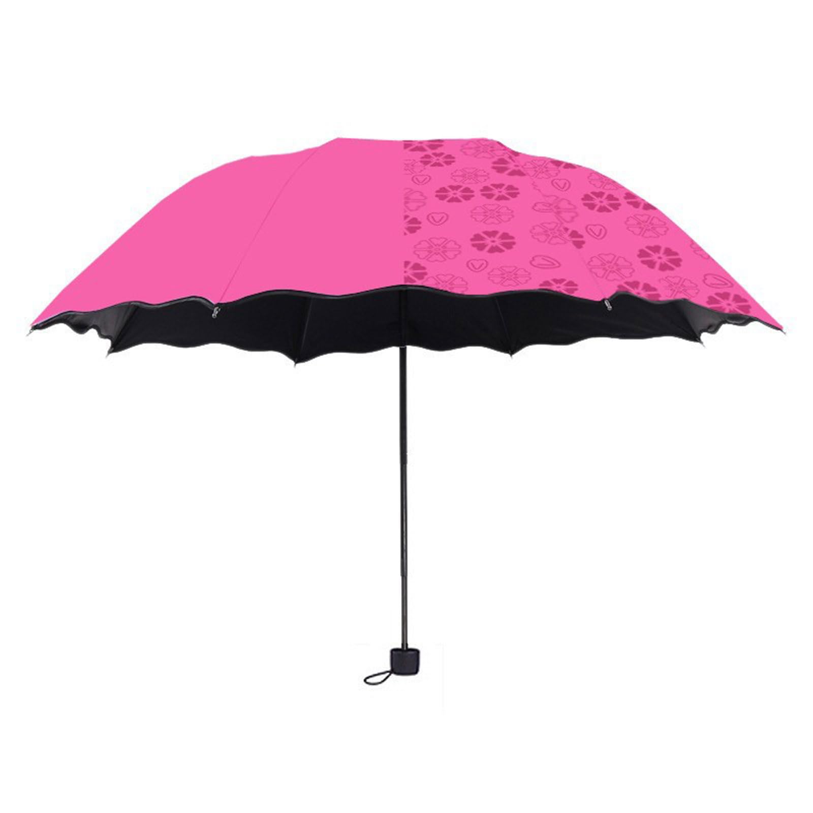 Yhplxyuus Flowering in Water Umbrella for Women Thickened Black Coated Sun and Rain Umbrella Hand Operate Sunshade Tool Home Use Flowering in Water