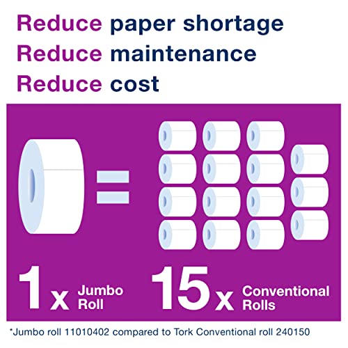 Tork 554020A Elevation Jumbo Bath Tissue Roll Dispenser, 14.2" Height x 17.2" Width x 5.2" Depth, White (Case of 1 Dispenser) For use with Tork 12021502 and 11010402 - image 4