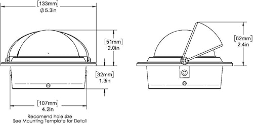 Miniatura 2 de Ritchie Navigation Brújula, montaje empotrado, 3" Combi, Negro