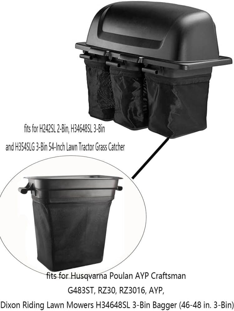 532400226 Lawn Tractor Grass Catcher Container Bag for for Husqvarna Poulan AYP Craftsman 960730028, 966529103, G483ST, RZ30, RZ3016 Dixon Riding Lawn Mowers (2 Pack)