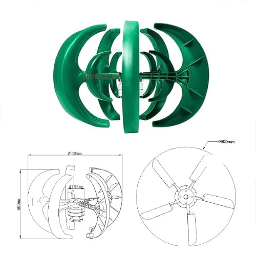 1500W 12V/24V/48V Kit de turbina eólica da lanterna 5 lâmina pequena com o controlador de carga do v