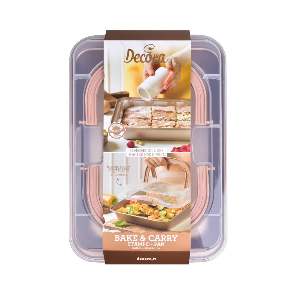 Decora, 0070111 Moule Gold Line Cook & Carry, Idéal pour préparer, Conserver et Transporter des Desserts et des Plats salés, en métal antiadhésif Robuste.
