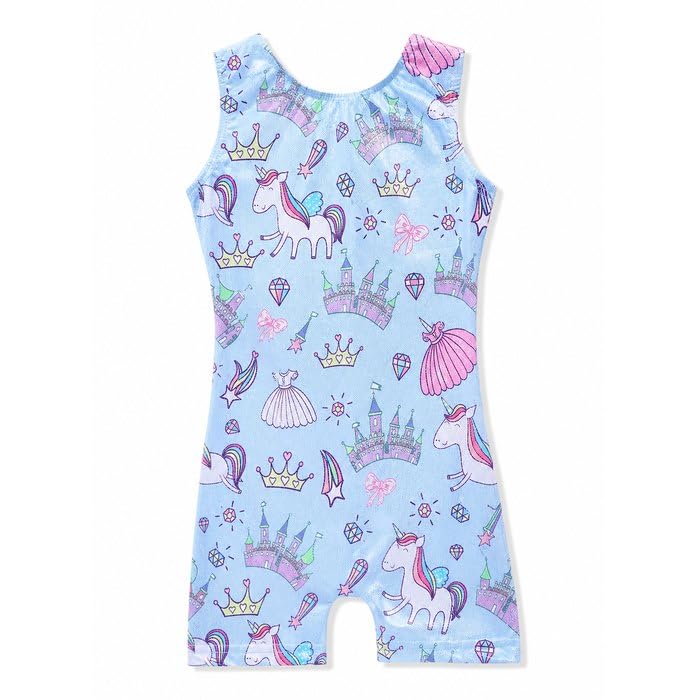 HOZIY Gymnastics Leotards for Girls Unicorn Aurora Rainbow Mermaid Dinosaur Cupcake Sparkle Biketard Toddlers Kids Children