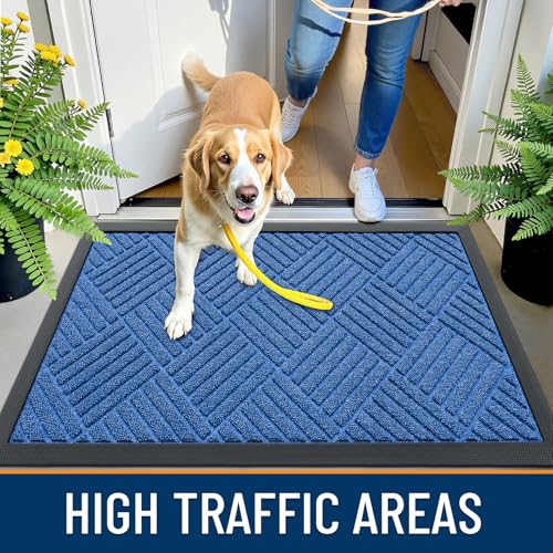 Image of OLANLY Front Door Mat Outside Entrance 35x23, Waterproof Heavy-Duty Doormat