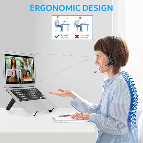 Soporte portátil ajustable para laptop plegable negro miniatura 2