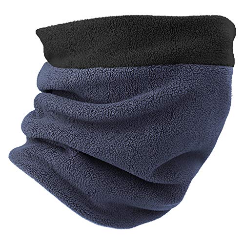 Fycert Neck Warmer - Winter Neck Gaiter & Balaclava for Men Women - Cold Weather Face Cover, Mask Scarf & Shield for Ski Snowboard (Blue/Black)