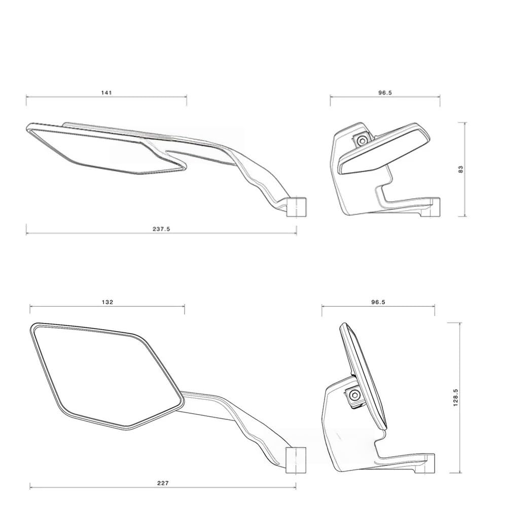 Moto Rétroviseurs Rétroviseurs De Moto Convient Pour Honda X-ADV750 X-ADV 750 XADV750 XADV, Aile De Vent Latérale(B-Rizoma)