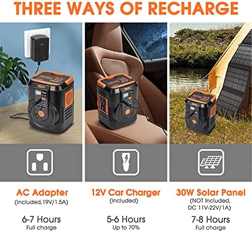 DELA DISCOUNT 51spAvCgVAS._AC_ 111Wh Portable Power Station, Camping Solar Generator Power Bank with AC Outlet, USB Port, Lights, Portable Charger Battery Pack for Camping, Home, Laptop, Emergency Backup(Solar Panel Not Included)  