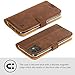 Snakehive Leather Wallet for iPhone 11 || Real Leather Wallet Phone Case || Viewing Stand & 3 Card Holder || Flip Folio Cover with Note Slot (Brown)