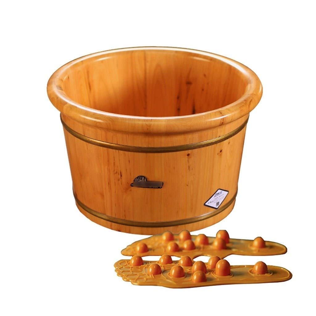 Hölzernes Fußbecken, Fußbecken-Wanne-Eimer für Fußbad, Pediküre-Schüssel-Spa-Massage-Holz-Fußwanne (Color : 3), Massagerollen